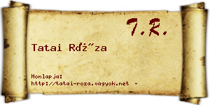 Tatai Róza névjegykártya